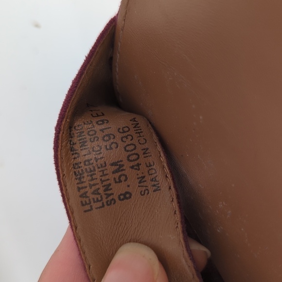 Tory Burch Savannah Suede Cork Wedge Purple 8.5 open toe summer preppy casual - Picture 12 of 14